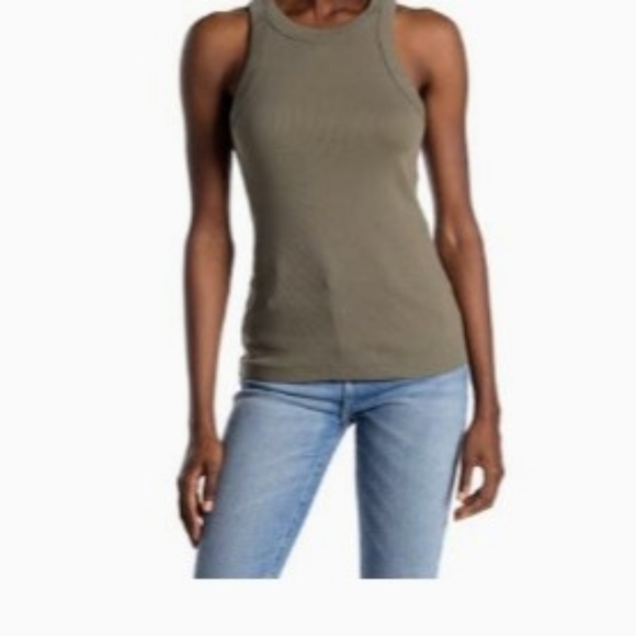 James Perse High Neck Ribbed Tank Size 0 Art - Picture 1 of 4